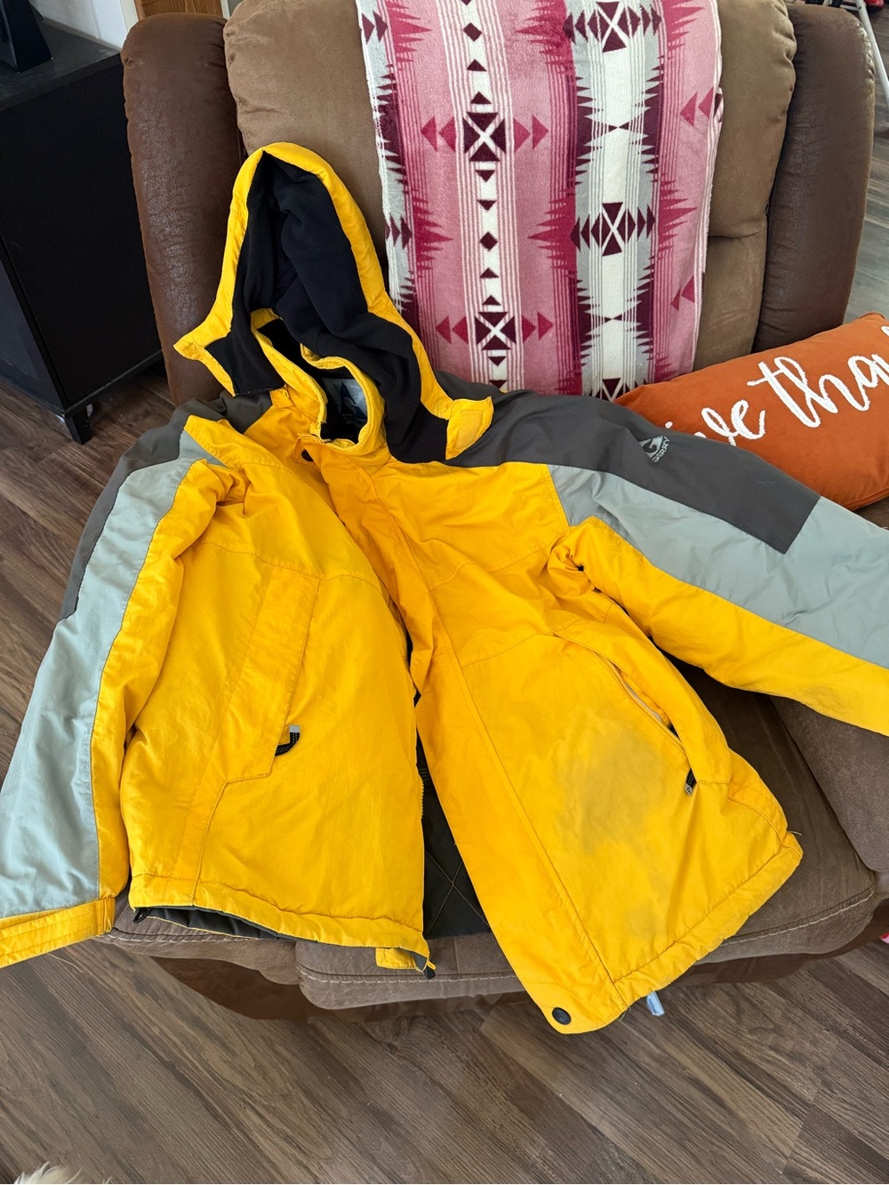 Men’s Yellow & Gray Hooded Winter Jacket - Gerry